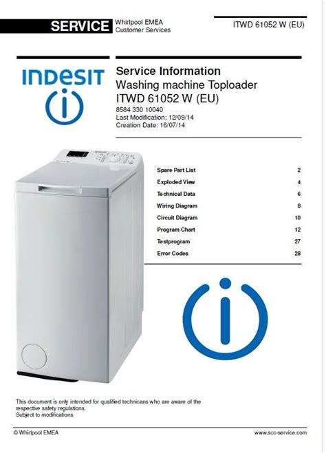 durata programmi lavatrice indesit iwc 61052|User manual Indesit ITWD 61052 W (EU) (English .